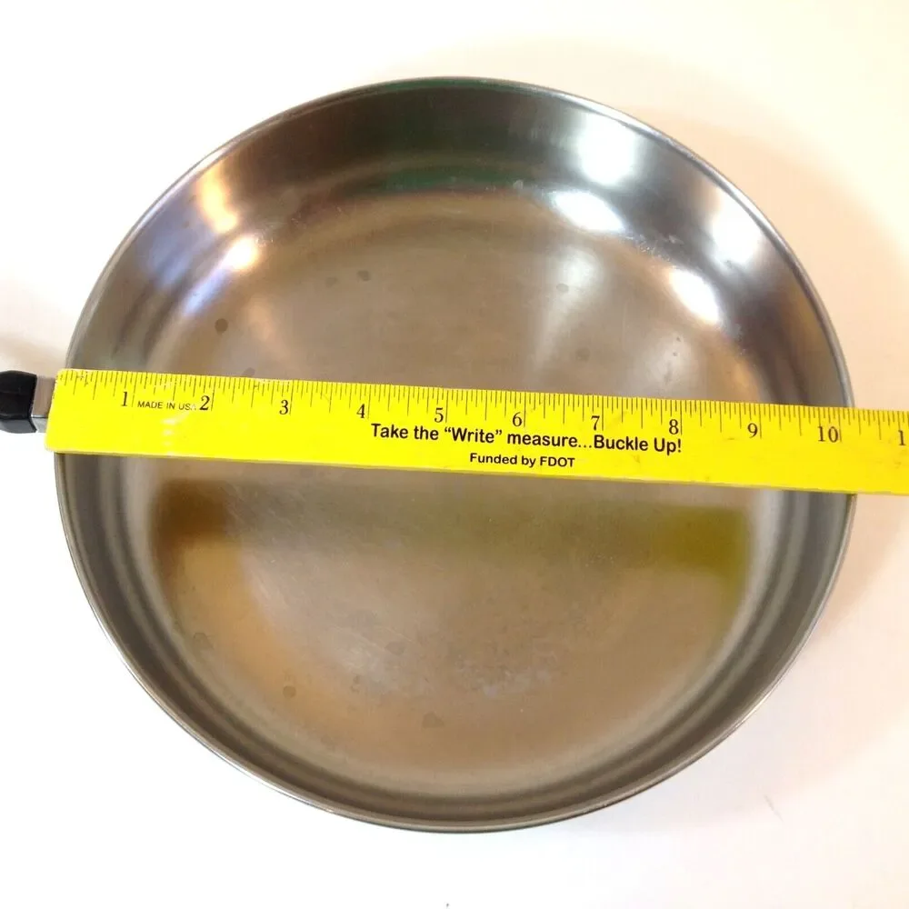 Vintage Farberware Classic Stainless Steel 10 Skillet Frying Pan Aluminum Clad